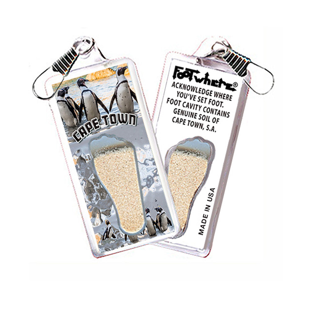 Cape Town, S.A. FootWhere® Souvenir Zipper-Pull Made in USA