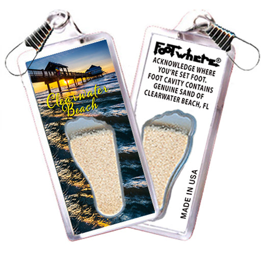 Clearwater FootWhere® Souvenir Zipper-Pulls. 6 Piece Set. Made in USA