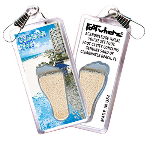 Clearwater FootWhere® Souvenir Zipper-Pulls. 6 Piece Set. Made in USA