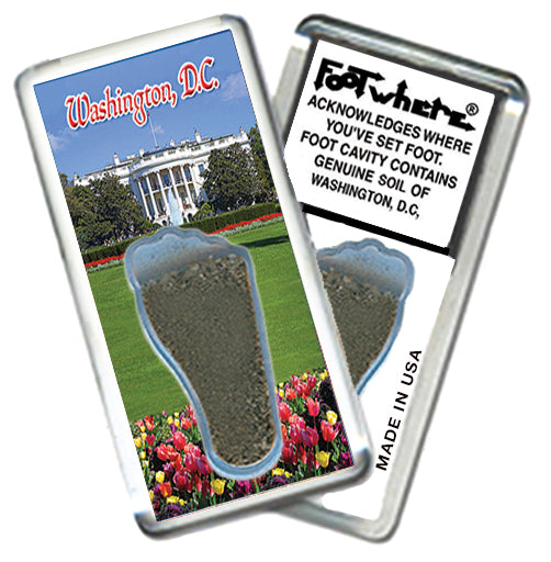 District of Columbia FootWhere® Souvenir Magnets. 72 Pieces/6 Assorted Styles. Made in USA