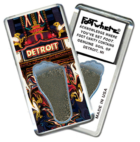 Detroit FootWhere® Souvenir Magnets. 72 Pieces/6 Assorted Styles. Made in USA