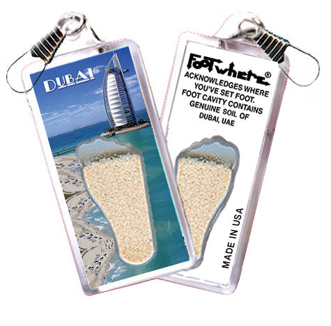 Dubai, UAE FootWhere® Souvenir Zipper-Pull. Made in USA