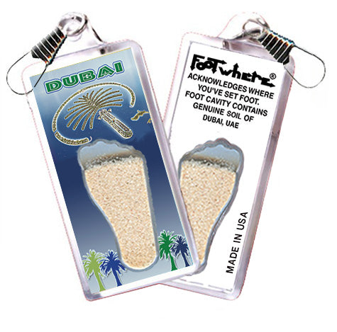 Dubai, UAE FootWhere® Souvenir Zipper-Pull. Made in USA