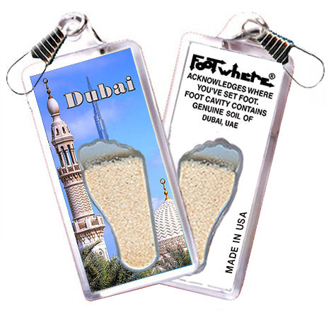 Dubai, UAE FootWhere® Souvenir Zipper-Pull. Made in USA