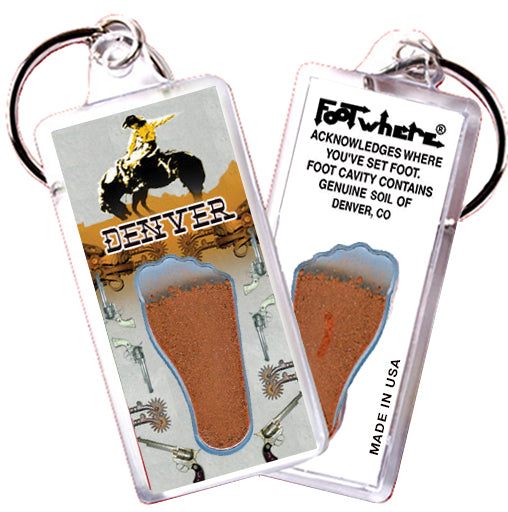Denver FootWhere® Souvenir Keychains. 72 Pieces/6 Assorted Styles. Made in USA