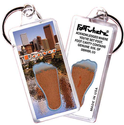 Denver FootWhere® Souvenir Keychains. 72 Pieces/6 Assorted Styles. Made in USA