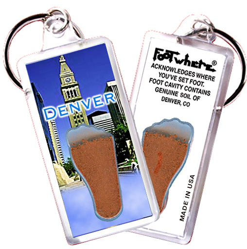 Denver FootWhere® Souvenir Keychains. 72 Pieces/6 Assorted Styles. Made in USA