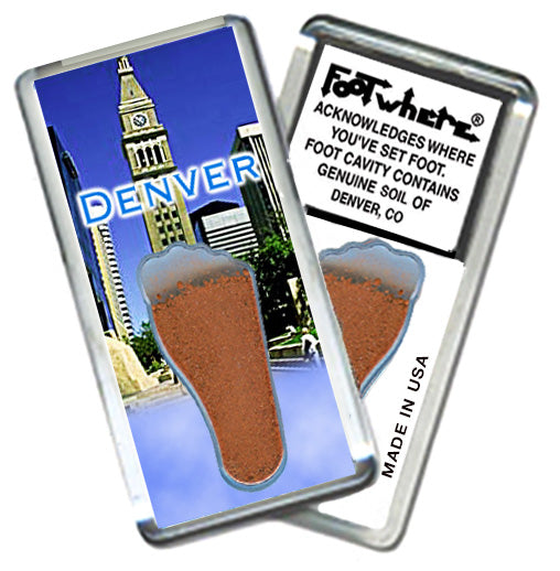 Denver FootWhere® Souvenir Magnet. 72 Pieces/6 Assorted Styles. Made in USA
