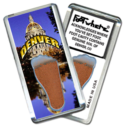 Denver FootWhere® Souvenir Magnet. 72 Pieces/6 Assorted Styles. Made in USA