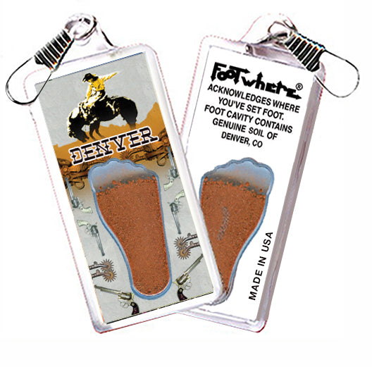 Denver FootWhere® Souvenir Zipper-Pull. 72 Pieces/6 Assorted Styles. Made in USA