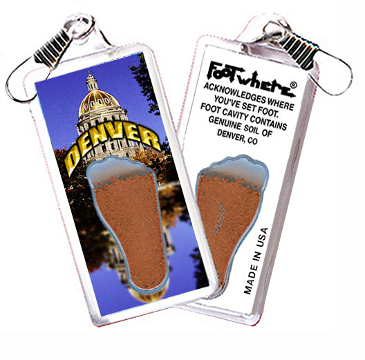 Denver FootWhere® Souvenir Zipper-Pull. 72 Pieces/6 Assorted Styles. Made in USA