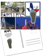Load image into Gallery viewer, Dallas FootWhere® Souvenir Postcard. 144 Pieces/1 Gross. Made in USA
