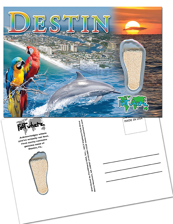 Destin FootWhere® Souvenir Postcard. 144 Pieces/Gross