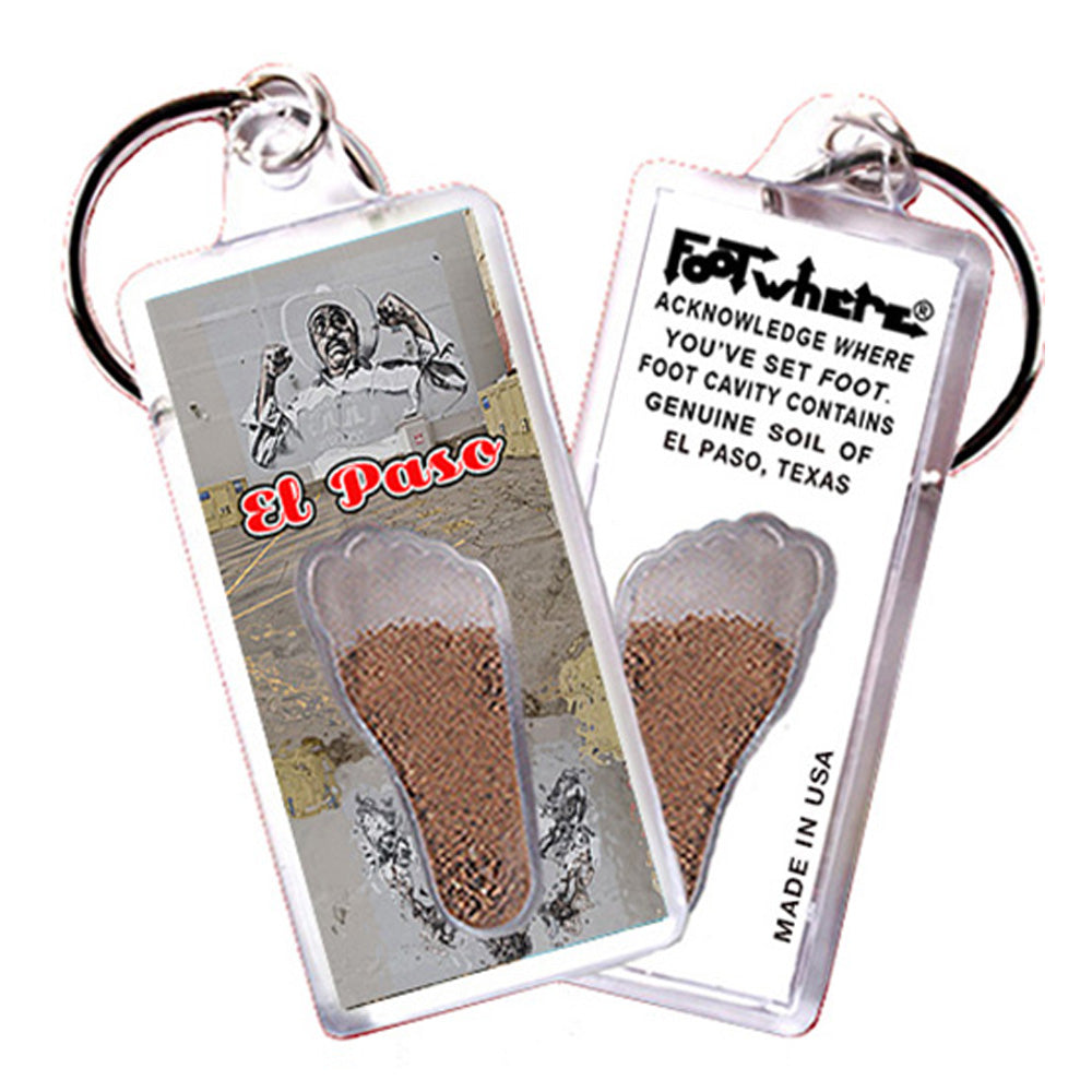 EL Paso FootWhere® Souvenir Keychain. 72 Pieces/6 Assorted Styles. Made in USA