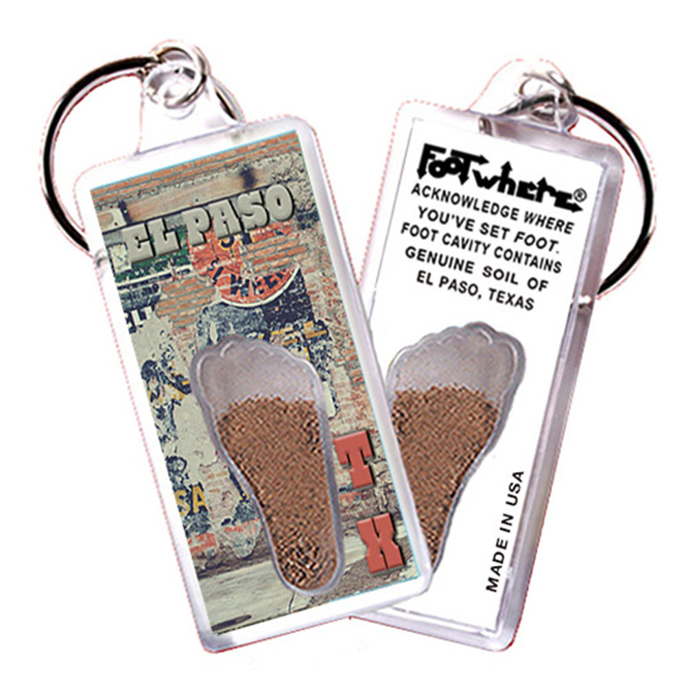 EL Paso FootWhere® Souvenir Keychain. 72 Pieces/6 Assorted Styles. Made in USA