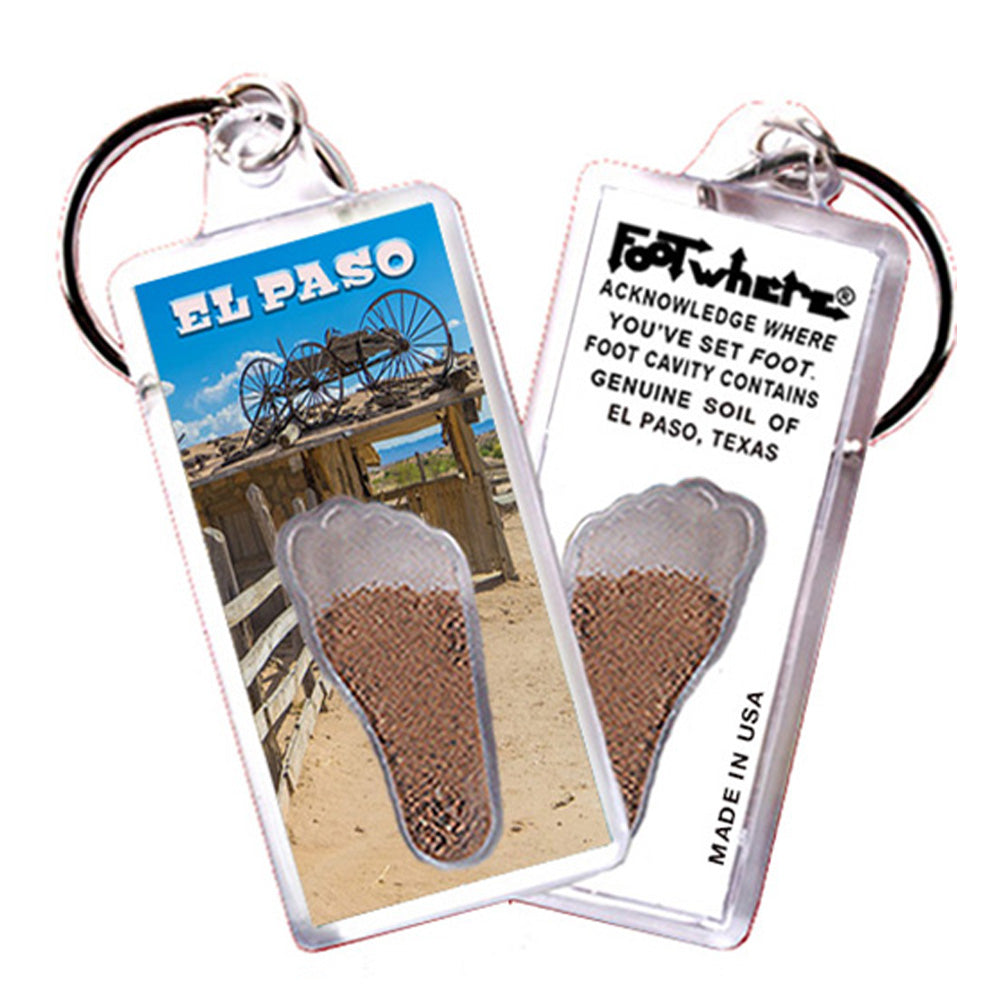 EL Paso FootWhere® Souvenir Keychain. 72 Pieces/6 Assorted Styles. Made in USA
