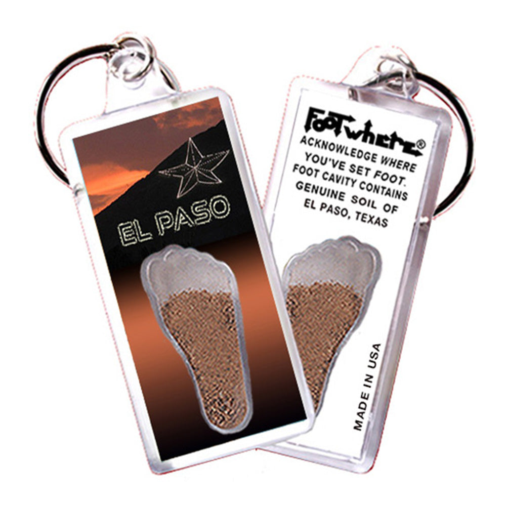EL Paso FootWhere® Souvenir Keychain. 72 Pieces/6 Assorted Styles. Made in USA