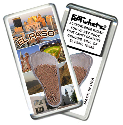 EL Paso FootWhere® Souvenir Magnet. 72 Pieces/6 Assorted Styles. Made in USA