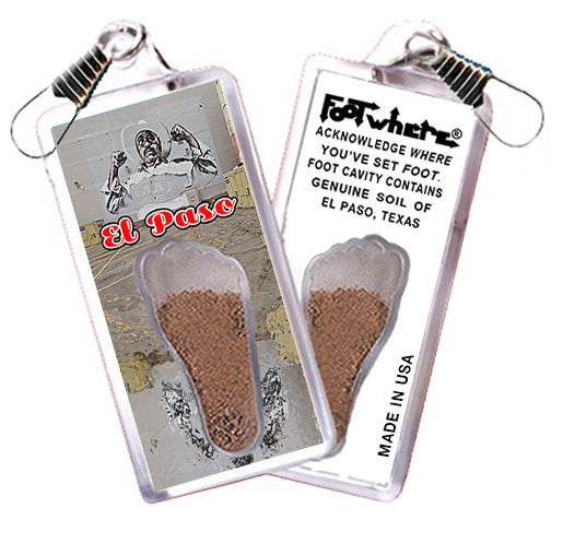 EL Paso FootWhere® Souvenir Zipper-Pull. 72 Pieces/6 Assorted Styles. Made in USA