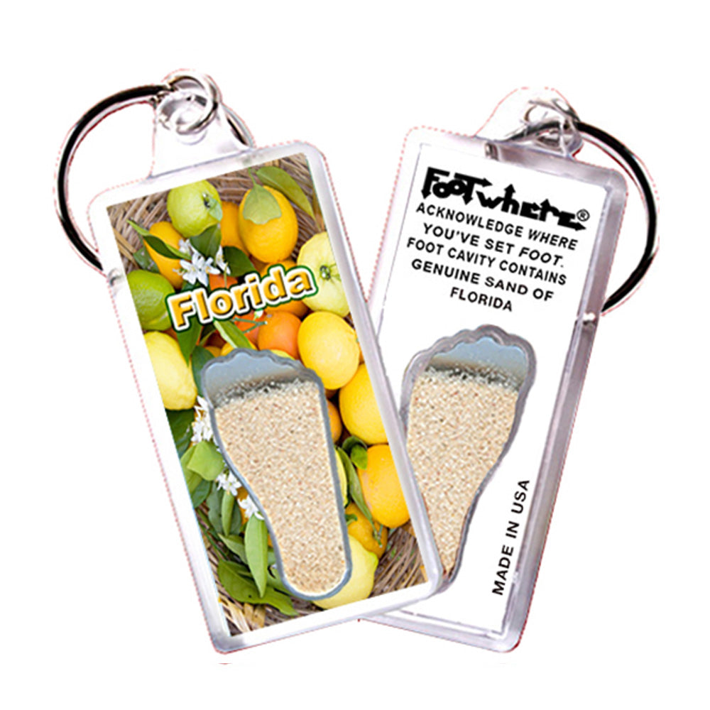 Florida FootWhere® Souvenir Keychains. 6 assorted styles.