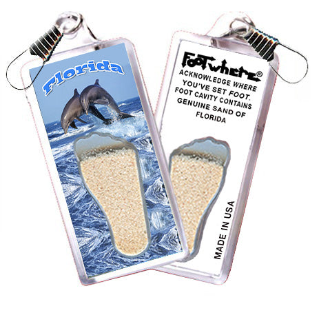 Florida FootWhere Souvenir Zipper-Pull. 6 assorted styles.