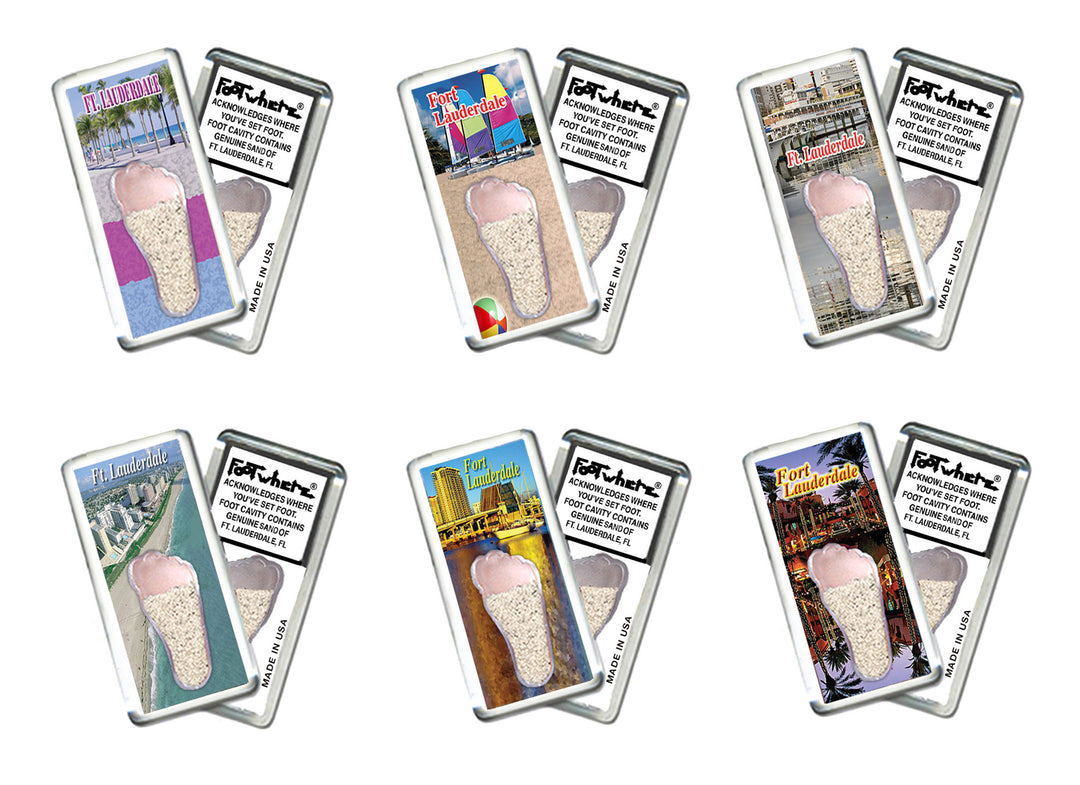 Fort Lauderdale FootWhere® Souvenir Magnet. 72 pieces/ 6 assorted styles.