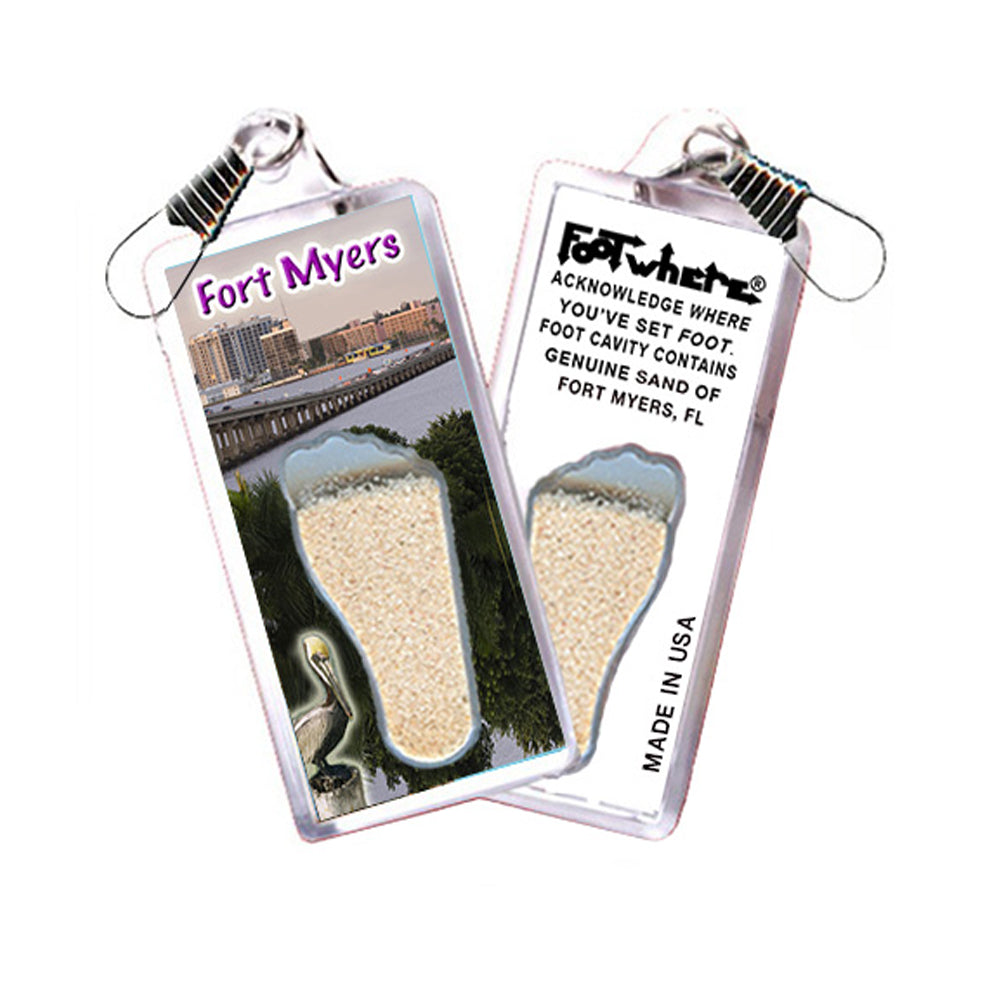 Fort Myers FootWhere® Souvenir Zipper-Pull. 72 pieces/ 6 assorted styles.