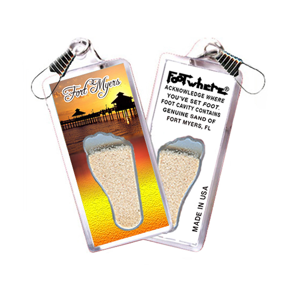 Fort Myers FootWhere® Souvenir Zipper-Pull. 72 pieces/ 6 assorted styles.