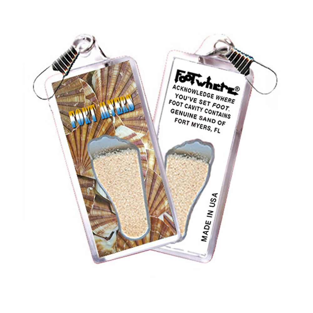 Fort Myers FootWhere® Souvenir Zipper-Pull. 72 pieces/ 6 assorted styles.