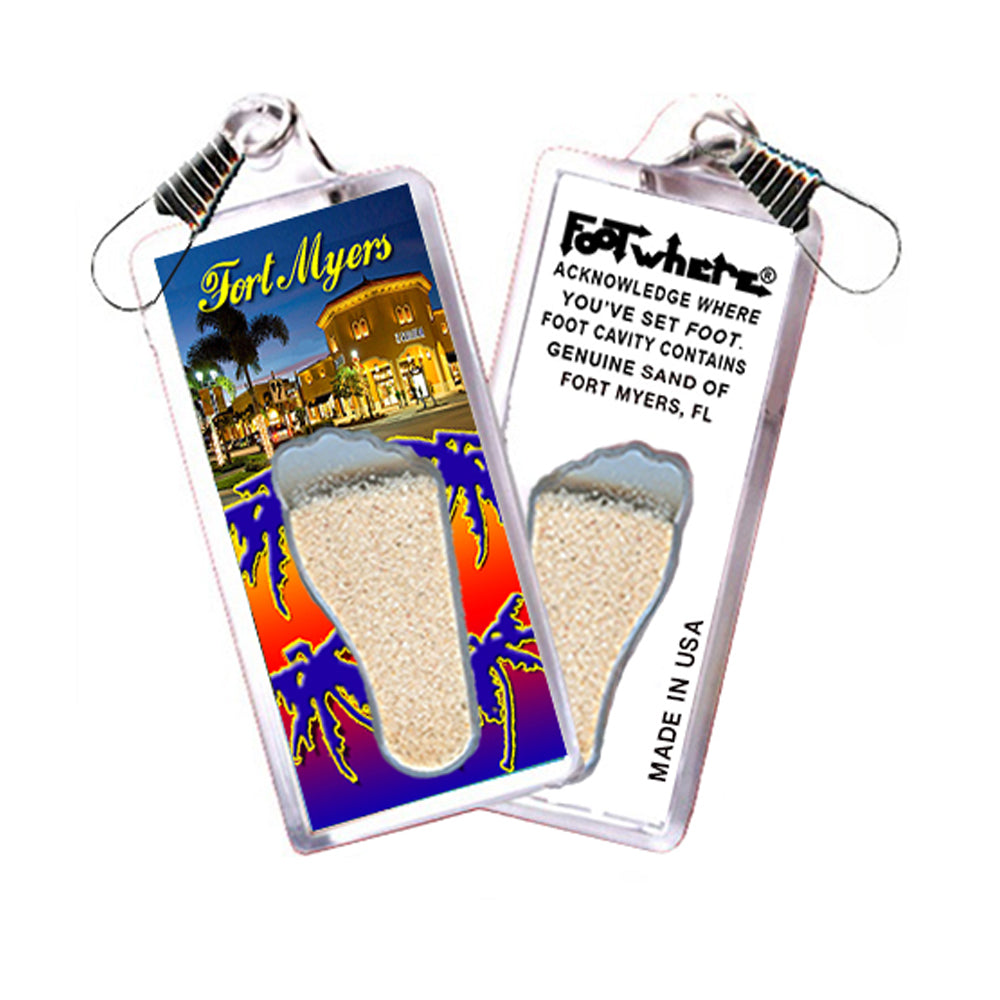 Fort Myers FootWhere® Souvenir Zipper-Pull. 72 pieces/ 6 assorted styles.