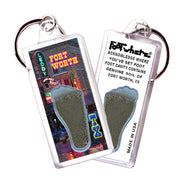 Fort Worth FootWhere® Souvenir Keychain. 72 Pieces/6 Assorted Styles. Made in USA