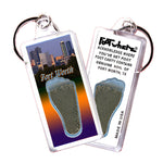 Load image into Gallery viewer, Fort Worth FootWhere® Souvenir Keychain. 72 Pieces/6 Assorted Styles. Made in USA
