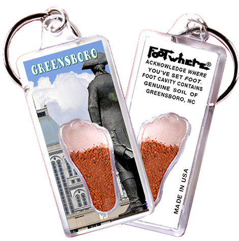 Greensboro FootWhere® Souvenir Keychain. 72 pieces/6 assorted styles.