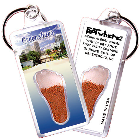 Greensboro FootWhere® Souvenir Keychain. 72 pieces/6 assorted styles.