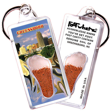 Greensboro FootWhere® Souvenir Keychain. 72 pieces/6 assorted styles.