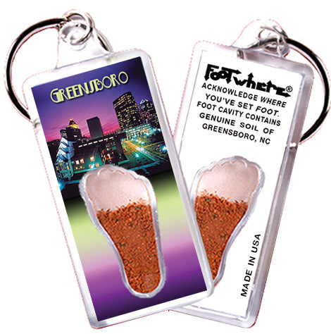 Greensboro FootWhere® Souvenir Keychain. 72 pieces/6 assorted styles.