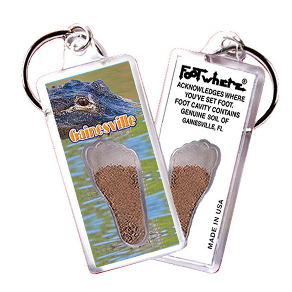 Gainesville FootWhere® Souvenir Keychainl. 72 Pieces/6 Assorted Styles. Made in USA