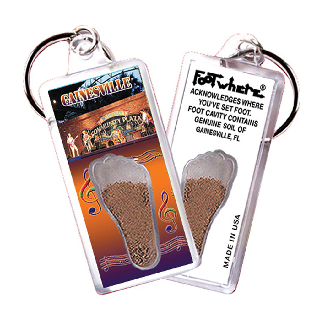Gainesville FootWhere® Souvenir Keychainl. 72 Pieces/6 Assorted Styles. Made in USA
