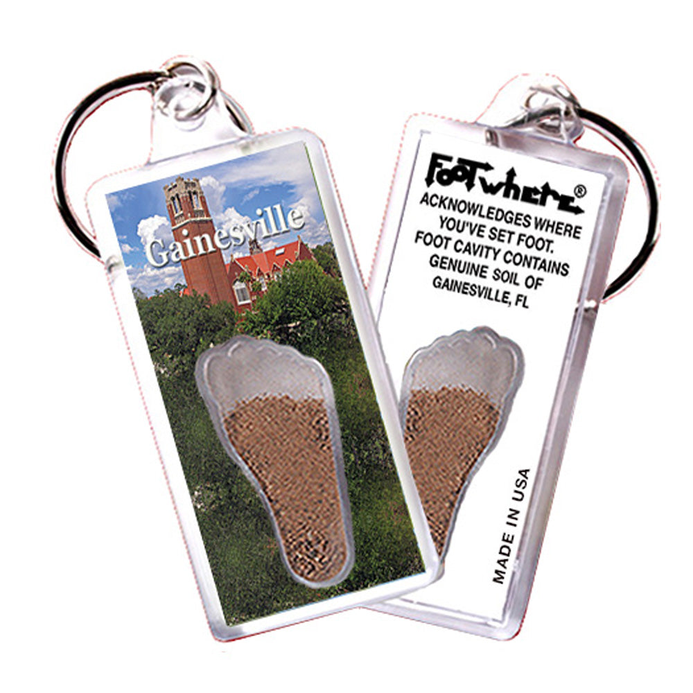 Gainesville FootWhere® Souvenir Keychainl. 72 Pieces/6 Assorted Styles. Made in USA