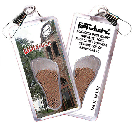 Gainesville FootWhere® Souvenir Zipper-Pull. 72 Pieces/6 Assorted Styles. Made in USA