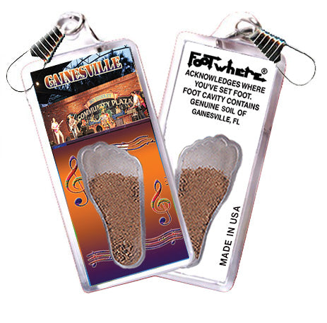 Gainesville FootWhere® Souvenir Zipper-Pull. 72 Pieces/6 Assorted Styles. Made in USA