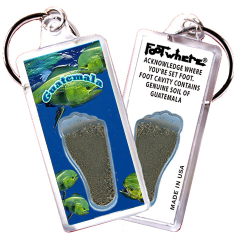 Guatemala FootWhere Souvenir Fridge Keychains. 6 Piece Set. Made in USA