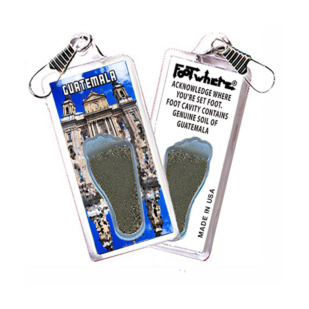 Guatemala FootWhere Souvenir Fridge Zipper-Pulls. 6 Piece Set. Made in USA