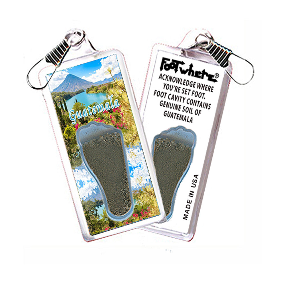 Guatemala FootWhere Souvenir Fridge Zipper-Pulls. 6 Piece Set. Made in USA