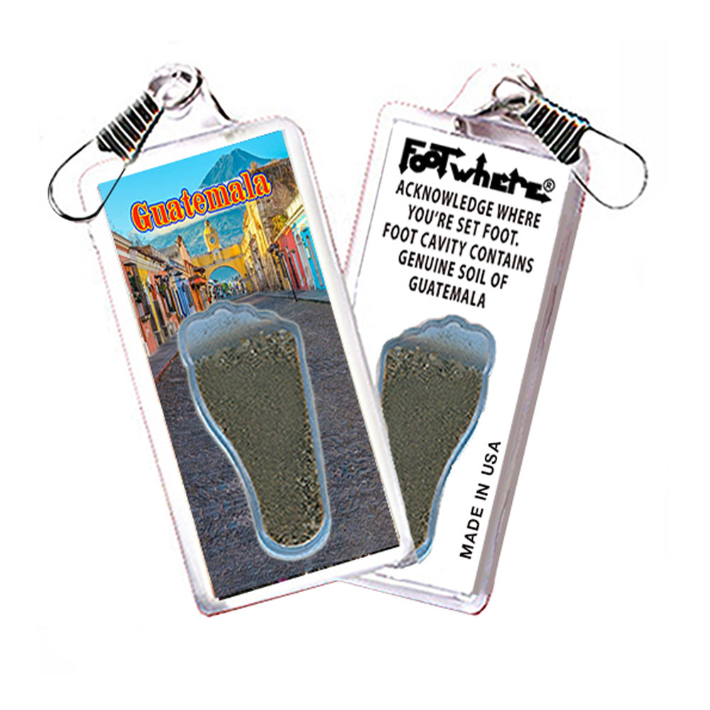 Guatemala FootWhere Souvenir Fridge Zipper-Pulls. 6 Piece Set. Made in USA