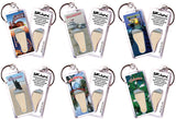 Galveston FootWhere® Souvenir Keychains. 72 pieces/ 6 assorted styles.