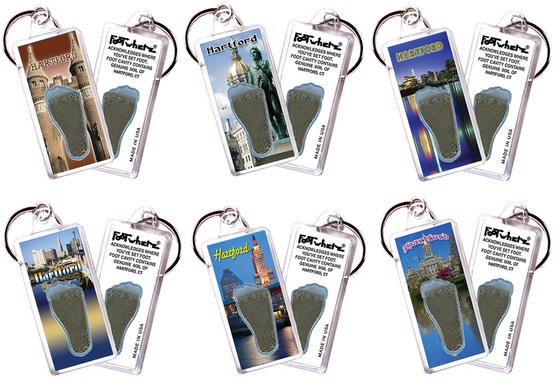 Hartford FootWhere® Souvenir Keychain. 72 pieces/6 assorted styles.