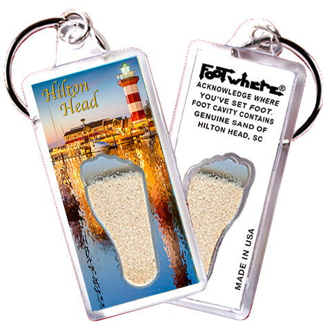 Hilton Head FootWhere® Souvenir Keychain. 72 pieces/6 assorted styles.