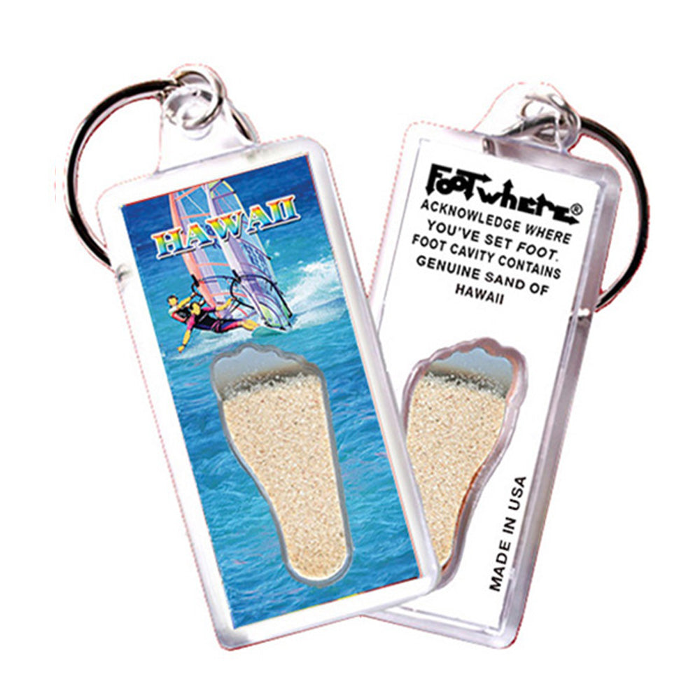 Hawaii FootWhere® Souvenir Keychains. 72 pieces/6 assorted styles.
