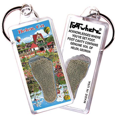 Helen, GA FootWhere® Souvenir Keychain. 72 pieces/6 assorted styles.